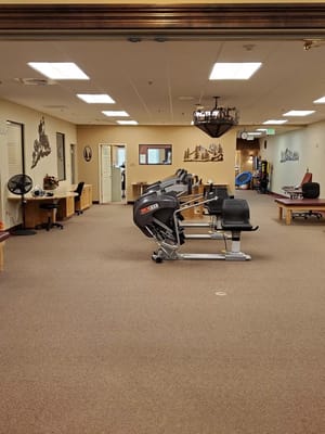 Interior view of a fitness area with exercise equipment