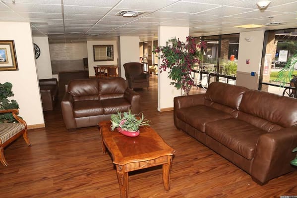Interior common area with seating and plants