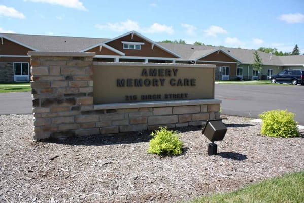 Exterior sign of Amery Memory Care facility