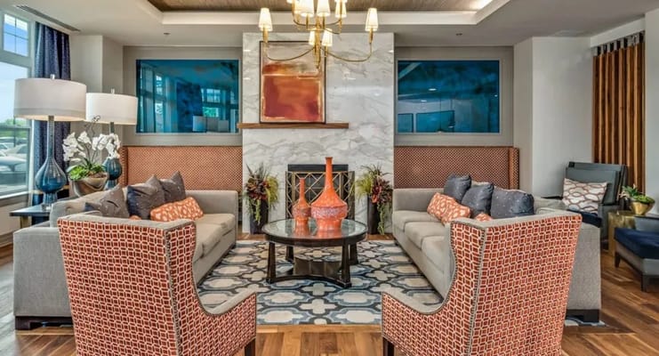 A welcoming common area with comfortable seating