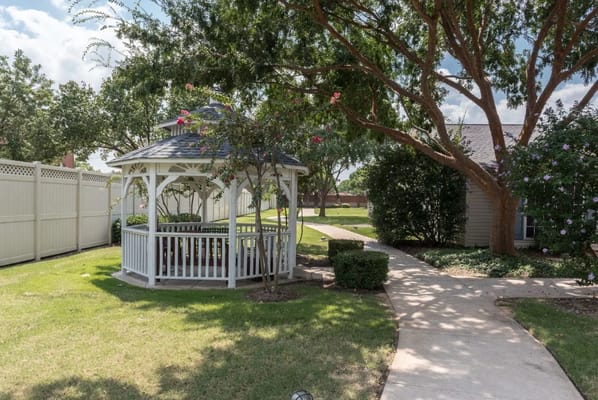 Beautiful gazebo in a landscaped outdoor area