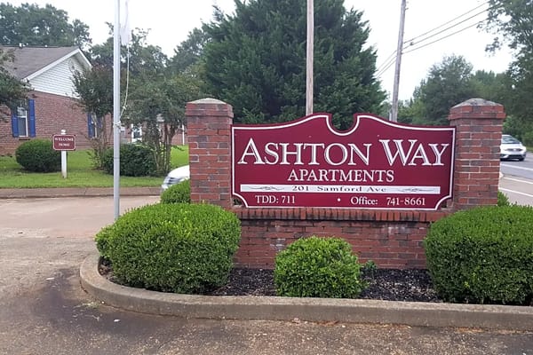 Sign for Ashton Way Apartments Retirement Community