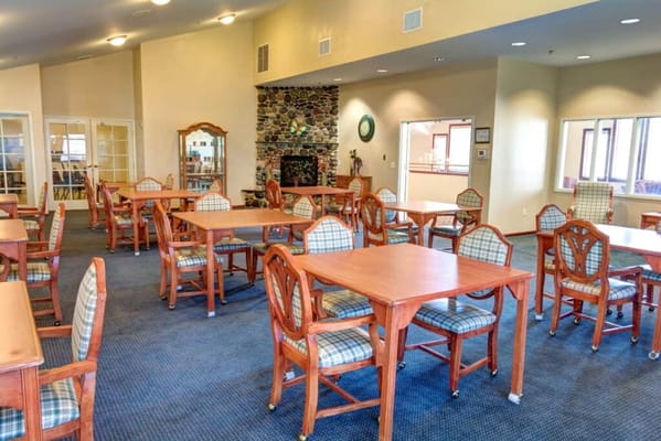 Interior common area with dining tables and chairs