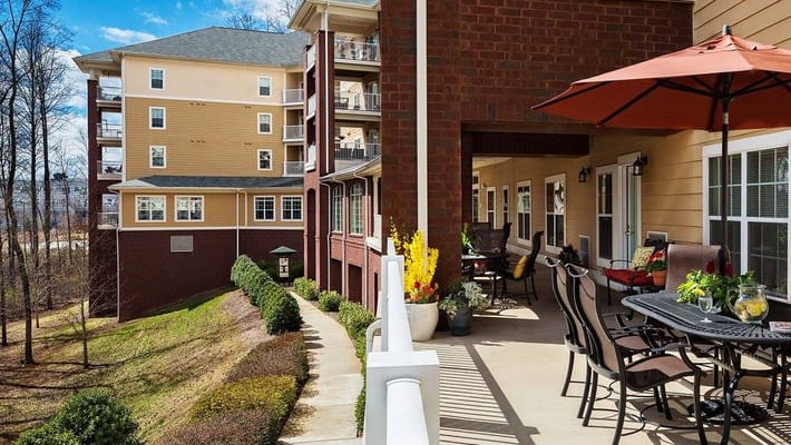Outdoor patio with seating and plants