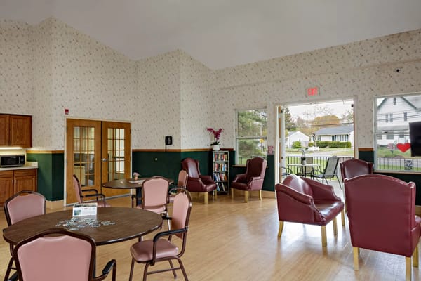 Common area with seating and natural light