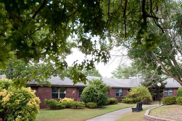 Photo of a landscaped outdoor area near the facility