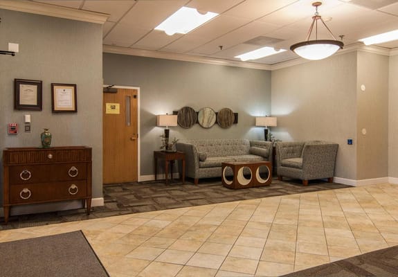 Interior view of a cozy common area in the facility