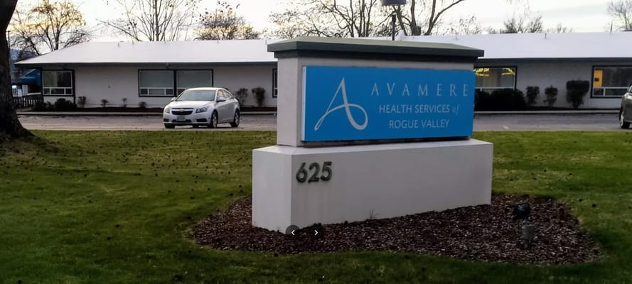 Exterior view of Avamere Health Services with signage