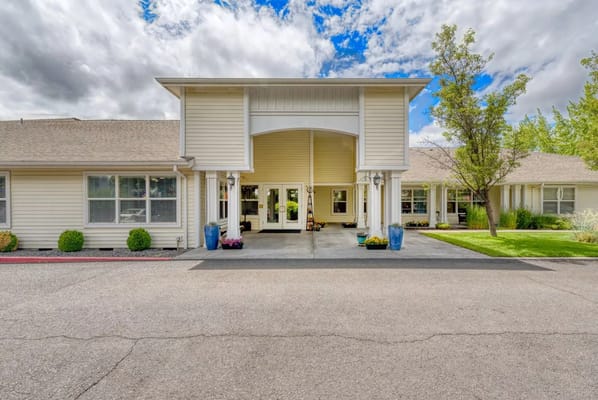 Main entrance of Awbrey Place Assisted Living facility