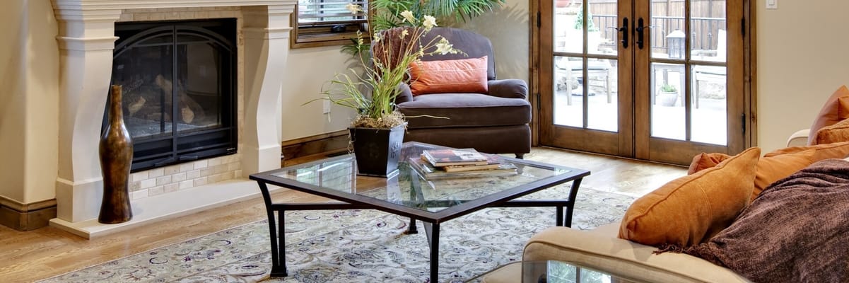 Cozy common area with a fireplace and seating