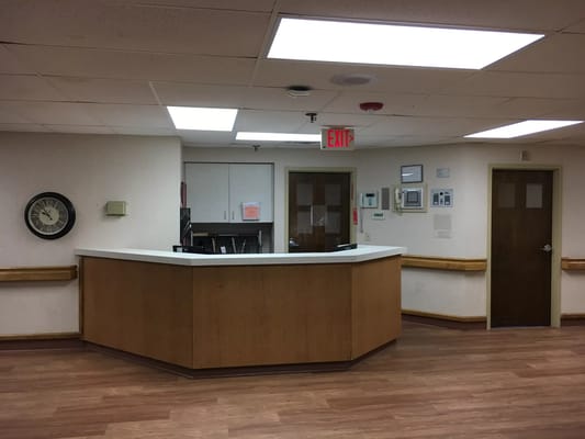 Interior reception area of a nursing home facility