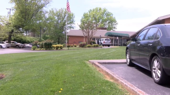 Parking lot and entrance of South Roanoke Nursing Home