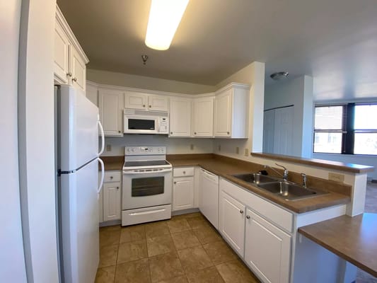 Bright and spacious assisted living kitchen area