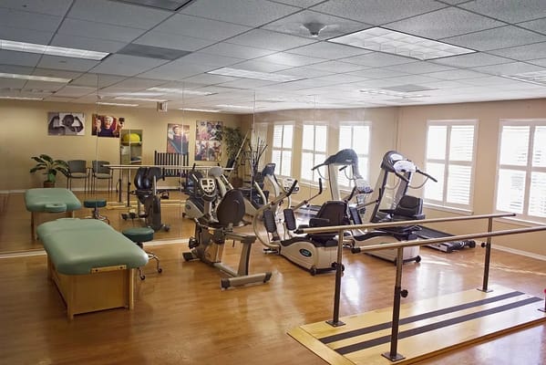 Interior view of fitness center with exercise equipment