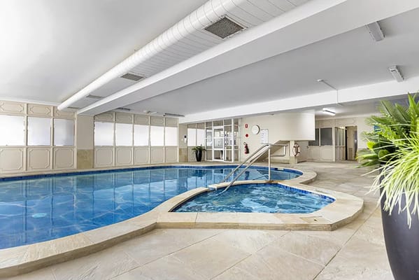 Indoor pool area with a modern design