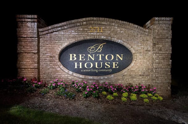Illuminated sign for Benton House senior living community