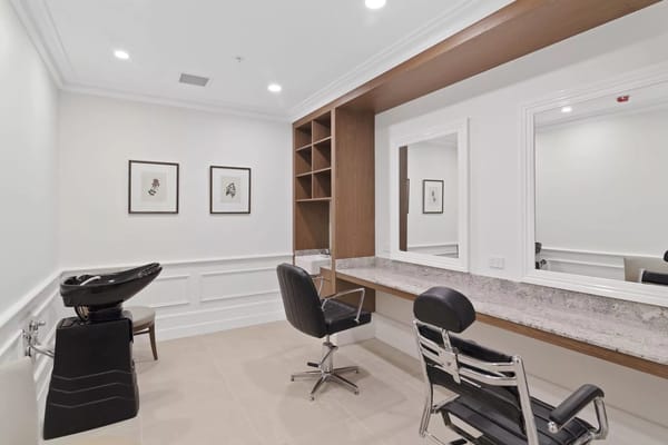 Interior view of a salon area within the facility