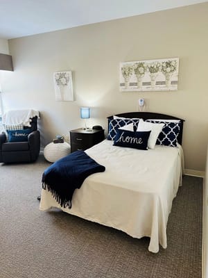 Cozy private resident room with homey decor