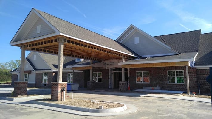 Exterior view of the assisted living facility entrance
