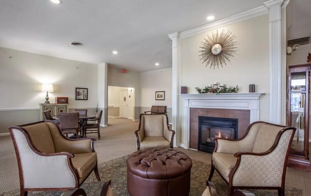 Interior view of a cozy lounge area in the facility
