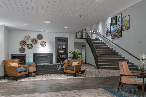 Elegant lobby area with seating and decor