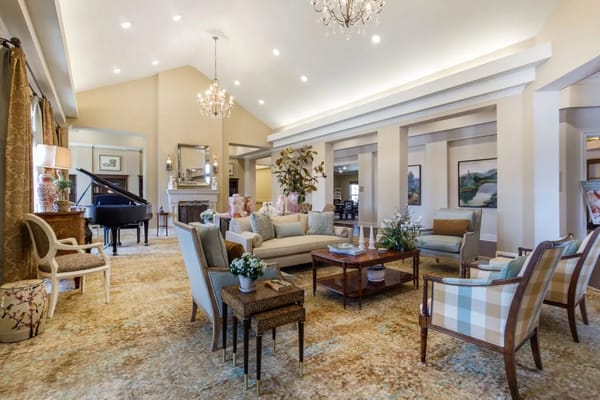 Bright and welcoming common area with elegant furnishings