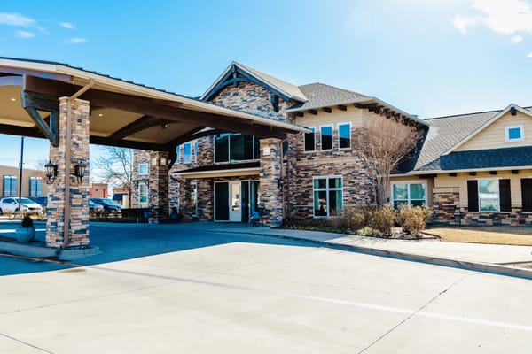 Front entrance of a senior living facility