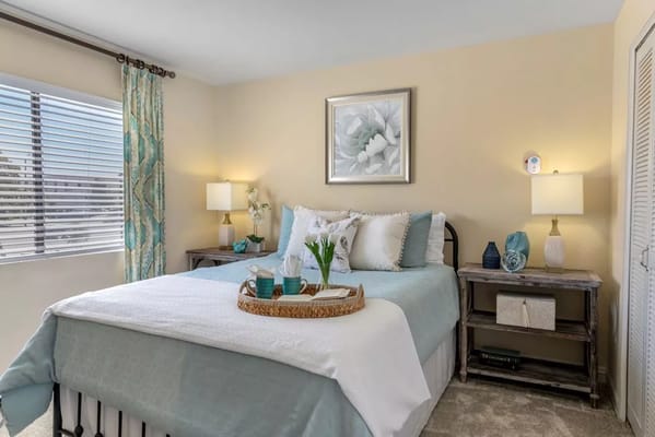 Cozy bedroom setup with a decorative theme