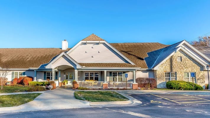 Exterior view of Brookdale Topeka's entrance