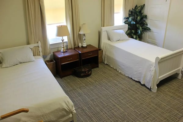 Interior view of a shared resident room with two beds
