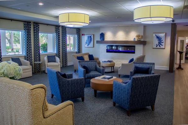 Bright common area with comfortable seating