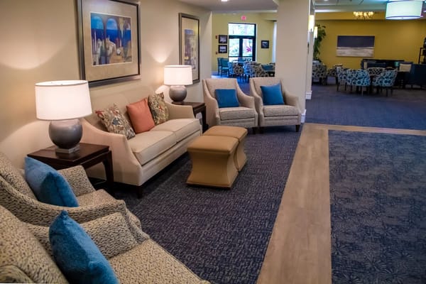 Bright interior of the common area with seating