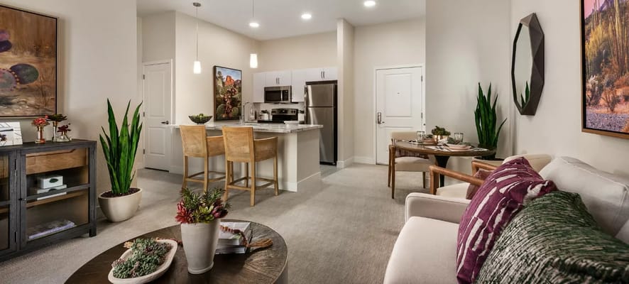 Bright and modern interior of a resident unit