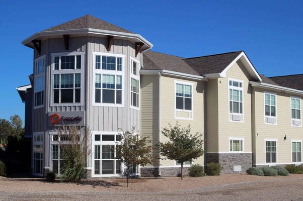 Exterior view of a senior living facility