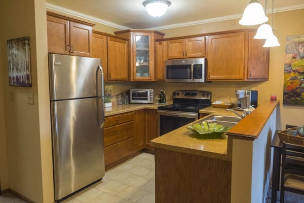 Interior view of a kitchen in the facility