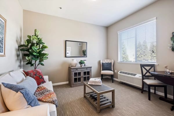 Bright interior living space with furniture