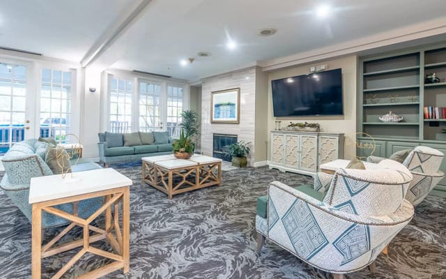 Cozy lounge area with comfortable seating and decor