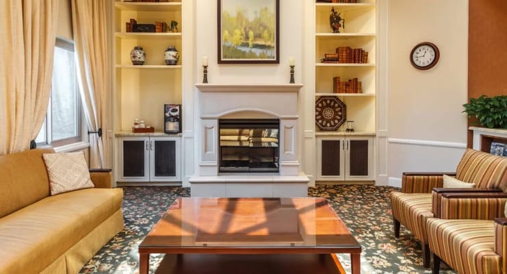 Cozy common area in a senior living facility