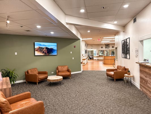 Interior view of a welcoming common area in a facility