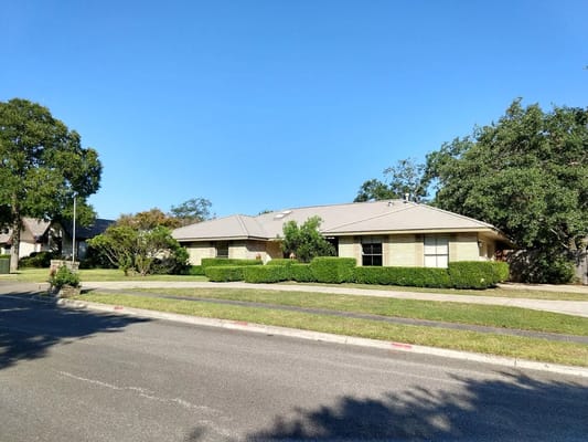 Exterior view of a single-story senior living facility