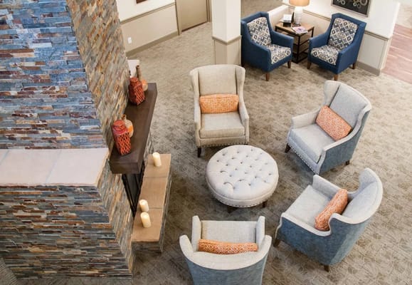 A cozy common area with comfortable seating
