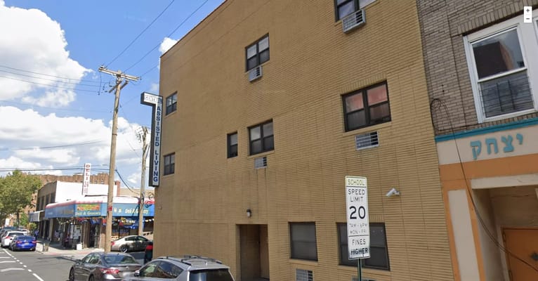 Exterior view of an assisted living facility building