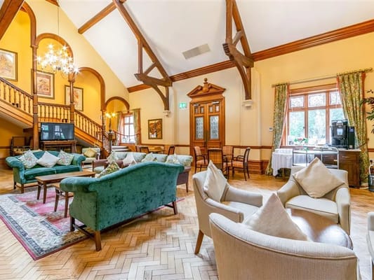 Cozy common area with elegant seating and warm lighting