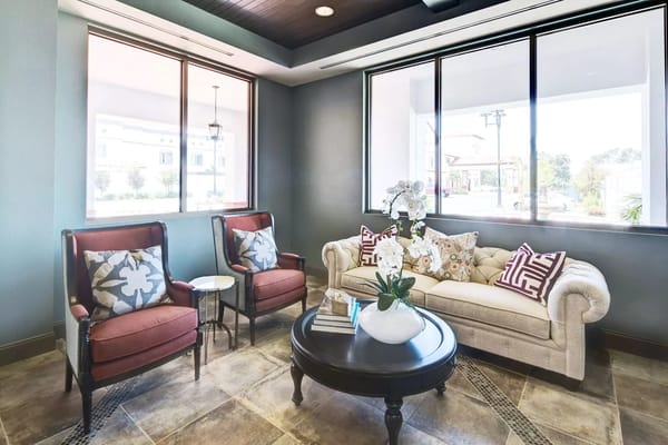 Bright and inviting lounge area with seating