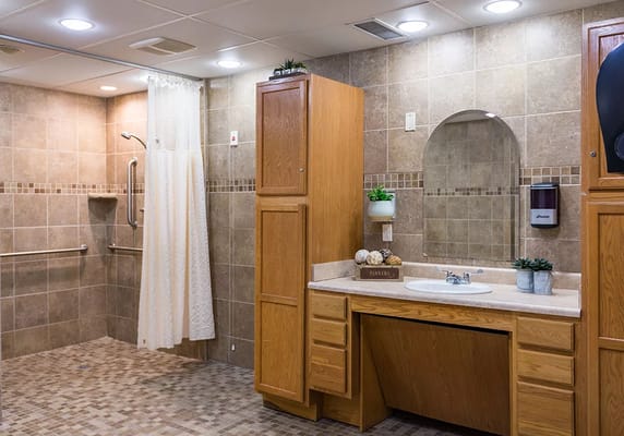 Well-equipped bathroom for residents