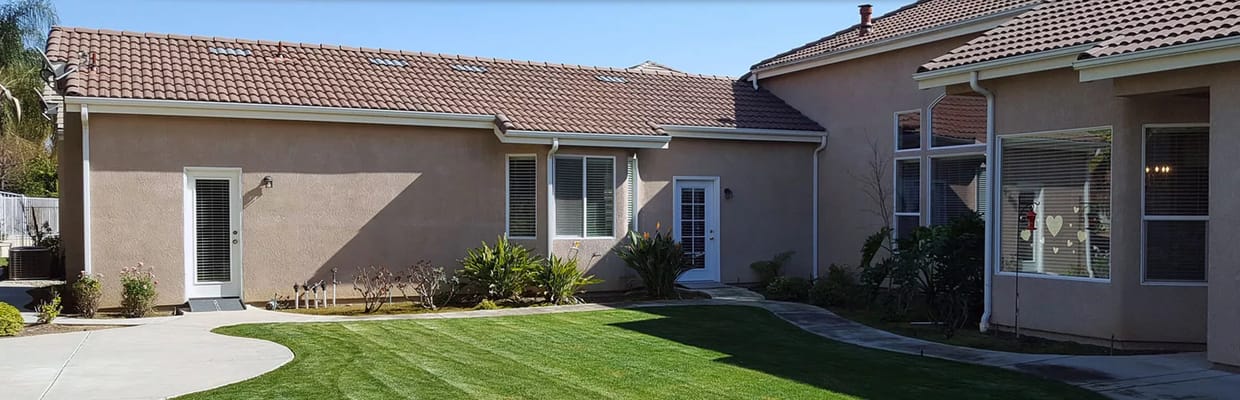 Outdoor view of a well-maintained courtyard