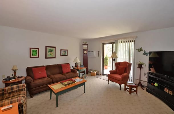 Cozy living room with comfortable seating and a view