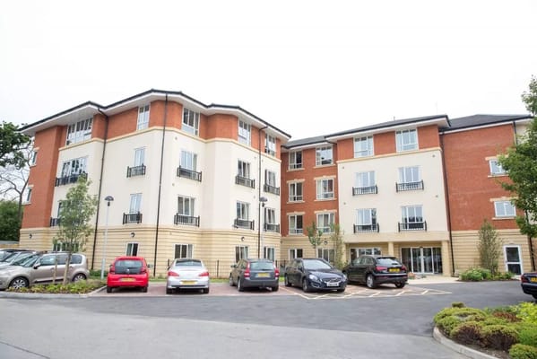 Exterior of Cuffley Manor senior living facility