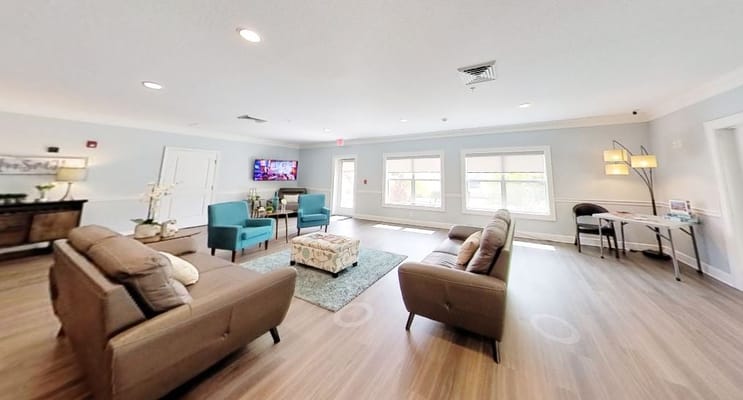 Bright and inviting common area for residents