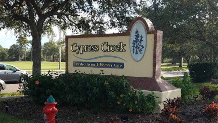 Sign for Cypress Creek Assisted Living facility